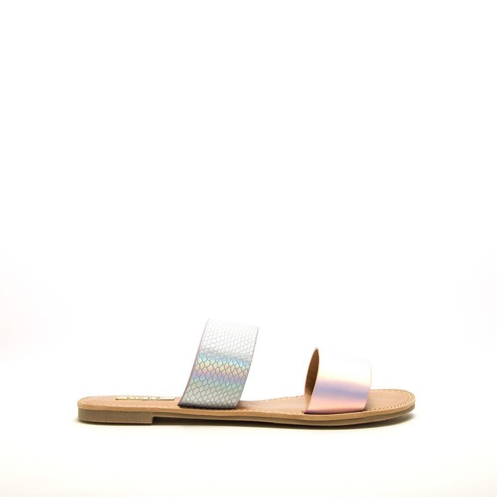 Lavender Iridescent Double Band Sandas! Selling Out Fast! Get Them Now!! - Picture 2 of 4